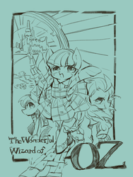 Size: 1000x1333 | Tagged: safe, artist:wan, coco pommel, g4, made in manehattan, my little pony: friendship is magic, monochrome, ponified, the wizard of oz