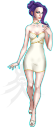 Size: 449x1072 | Tagged: dead source, safe, artist:n0vaxis, rarity, human, g4, cleavage, clothes, dress, female, humanized, jewelry, simple background, solo, transparent background, watermark