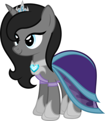 Size: 1093x1259 | Tagged: safe, artist:zacatron94, oc, oc only, oc:queen ambros, pony, unicorn, clothes, crystal heart, dress, emblem, female, mare, solo