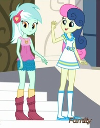 Size: 544x696 | Tagged: safe, screencap, bon bon, lyra heartstrings, sweetie drops, equestria girls, g4, my little pony equestria girls: friendship games, boots, clothes, dress, mary janes, shorts
