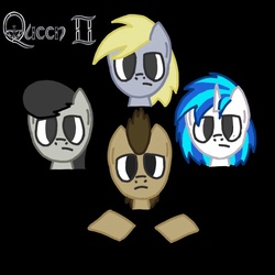 Size: 768x768 | Tagged: safe, artist:rubengr98, derpy hooves, dj pon-3, doctor whooves, octavia melody, time turner, vinyl scratch, earth pony, pony, g4, album, album cover, male, queen (band), stallion
