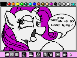Size: 800x600 | Tagged: safe, artist:bseller293, rarity, g4, female, mario paint, solo, speech bubble