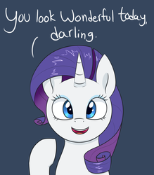Size: 1280x1463 | Tagged: safe, artist:notenoughapples, rarity, g4, bronybait, dialogue, female, looking at you, positive ponies, smiling, solo
