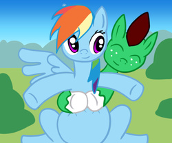 Size: 600x500 | Tagged: safe, artist:rockzerox, rainbow dash, oc, oc:northern haste, g4, canon x oc, hug, northash, preggo dash, pregnant, request, shipping