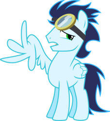 Size: 1199x1323 | Tagged: safe, artist:jeatz-axl, soarin', pegasus, pony, g4, rainbow falls, .svg available, broken wing, injured, male, simple background, solo, stallion, svg, transparent background, vector