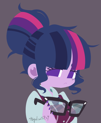 Size: 678x830 | Tagged: safe, artist:snow angel, sci-twi, twilight sparkle, equestria girls, g4, my little pony equestria girls: friendship games, clothes, female, glasses, looking at you, nervous, outfit, school uniform, solo, uniform