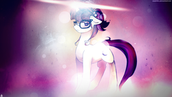 Size: 1920x1080 | Tagged: safe, artist:chocolateponi, artist:cr4zyppl, moondancer, g4, alternate hairstyle, bright, female, lens flare, solo, vector, wallpaper