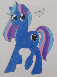 Size: 923x1246 | Tagged: safe, artist:moonyette, oc, oc only, oc:moondust sparkle, magical lesbian spawn, offspring, parent:trixie, parent:twilight sparkle, parents:twixie, solo, traditional art