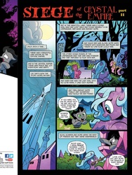 Size: 720x960 | Tagged: safe, artist:andypriceart, idw, official comic, king sombra, radiant hope, breezie, crystal pony, parasprite, pony, unicorn, g4, siege of the crystal empire, spoiler:comic, spoiler:comic35, colt, comic, crystal castle, crystal empire, eyes on the prize, female, filly, foal, idw advertisement, male, mouth hold, playing, preview, stick, unnamed breezie, unnamed character