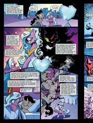 Size: 720x960 | Tagged: safe, artist:andypriceart, official comic, king sombra, observer (g4), radiant hope, pony, umbrum, unicorn, g4, idw, siege of the crystal empire, spoiler:comic, spoiler:comic35, body horror, colt, comic, crystal heart, female, filly, idw advertisement, male, preview, princess, suffering