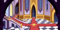 Size: 3840x1920 | Tagged: safe, artist:minty root, background, canterlot, no pony, room, stairs, vector