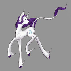 Size: 700x700 | Tagged: safe, artist:patty-plmh, rarity, classical unicorn, g4, female, horn, leonine tail, solo
