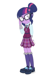 Size: 750x1075 | Tagged: safe, artist:dm29, sci-twi, twilight sparkle, equestria girls, g4, my little pony equestria girls: friendship games, clothes, crystal prep academy, female, glasses, necktie, plaid skirt, pleated skirt, scary shiny glasses, school uniform, schoolgirl, simple background, skirt, smug, smug smile, smuglight sparkle, solo, transparent background