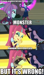 Size: 960x1620 | Tagged: safe, principal abacus cinch, sci-twi, sour sweet, sunny flare, twilight sparkle, equestria girls, g4, my little pony equestria girls: friendship games, image macro, meme, mr. hollywood, ponytail, screencap comic, two stupid dogs