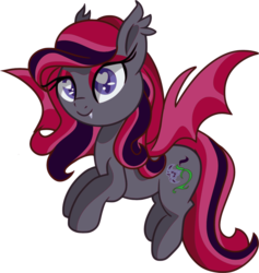 Size: 1177x1241 | Tagged: safe, artist:shootingstarsentry, oc, oc only, oc:scarlet rose, bat pony, pony, heart eyes, simple background, solo, transparent background, wingding eyes