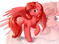 Size: 1024x768 | Tagged: safe, artist:novaintellus, oc, oc only, oc:penpal, pegasus, pony, female, happy, mare, open mouth, solo