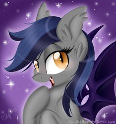 Size: 1024x1092 | Tagged: safe, artist:pvrii, oc, oc only, oc:echo, bat pony, pony, solo