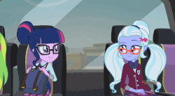 Size: 802x438 | Tagged: safe, screencap, sci-twi, sugarcoat, twilight sparkle, equestria girls, g4, my little pony equestria girls: friendship games, animated, female, glasses, meme, reaction image
