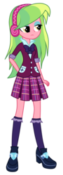 Size: 3000x8308 | Tagged: safe, artist:mixiepie, lemon zest, equestria girls, g4, my little pony equestria girls: friendship games, absurd resolution, bedroom eyes, bowtie, clothes, crystal prep academy, crystal prep academy uniform, crystal prep shadowbolts, female, headphones, paint tool sai, pleated skirt, school uniform, simple background, skirt, solo, transparent background, vector