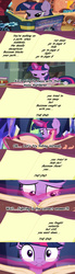 Size: 553x2000 | Tagged: safe, edit, screencap, spike, twilight sparkle, alicorn, pony, g4, buzzsaw (transformers), comic, cyoa, screencap comic, this will end in death, transformers, twilight sparkle (alicorn)