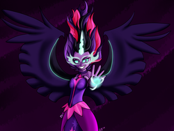 Size: 3600x2700 | Tagged: safe, artist:novaspark, sci-twi, twilight sparkle, equestria girls, g4, my little pony equestria girls: friendship games, female, high res, magic, midnight sparkle, solo