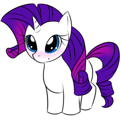 Size: 500x500 | Tagged: safe, artist:kloudmutt, rarity, g4, blushing, female, missing cutie mark, simple background, solo, white background