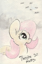 Size: 686x1050 | Tagged: safe, artist:slightlyshade, fluttershy, g4, female, solo, traditional art