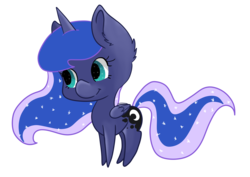 Size: 4093x2894 | Tagged: safe, artist:cutepencilcase, princess luna, g4, female, filly, pointy ponies, simple background, smiling, solo, transparent background, woona