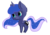 Size: 4093x2894 | Tagged: safe, artist:cutepencilcase, princess luna, g4, female, filly, pointy ponies, simple background, smiling, solo, transparent background, woona