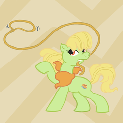Size: 670x670 | Tagged: safe, artist:petit-squeak, lasso, solo, young granny smith