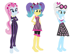 Size: 829x603 | Tagged: safe, artist:angieangel555onutube, photo finish, pixel pizazz, violet blurr, equestria girls, g4, my little pony equestria girls: rainbow rocks, clothes, clothes swap, nightgown, pajamas, sleepwear, the snapshots