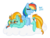 Size: 1280x960 | Tagged: safe, artist:suenden-hund, lightning dust, rainbow dash, g4, bandage, blushing, cloud, embarrassed, female, injured, lesbian, ship:rainbowdust, shipping, simple background, splint, transparent background