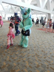Size: 720x960 | Tagged: safe, lyra heartstrings, pinkie pie, human, bronycon, bronycon 2015, g4, clothes, cosplay, costume, fursuit, irl, irl human, optimus prime, photo, transformers