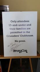 Size: 528x960 | Tagged: safe, bronycon, bronycon 2015, clubhouse, crusaders clubhouse, irl, m.a. larson, photo, sign, signature, text