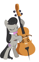 Size: 4500x7050 | Tagged: safe, artist:mixiepie, octavia melody, earth pony, pony, slice of life (episode), absurd resolution, background pony, bipedal, bow, bow (instrument), bowtie, cello, cello bow, cello strings, eyes closed, female, long hair, musical instrument, simple background, smiling, solo, standing, transparent background, vector