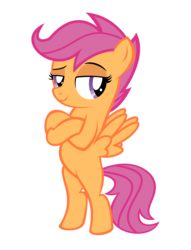 Size: 3200x4190 | Tagged: safe, artist:kuren247, scootaloo, pony, g4, bipedal, crossed hooves, female, simple background, solo, standing, transparent background, vector