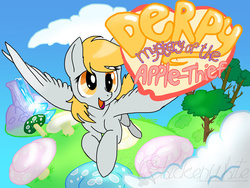 Size: 1024x768 | Tagged: safe, artist:chickenwhite, derpy hooves, pegasus, pony, g4, fan game, female, flying, game, mare, solo