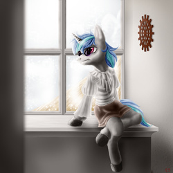 Size: 2000x2000 | Tagged: safe, artist:chickenwhite, dj pon-3, vinyl scratch, g4, clothes, female, high res, solo