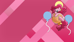 Size: 1920x1080 | Tagged: safe, artist:northwestcore, artist:secret-pony, pinkie pie, g4, balloon, female, pigtails, solo, tongue out, wallpaper