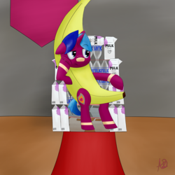 Size: 1500x1500 | Tagged: safe, artist:yuradhear, oc, oc only, oc:matthias, banana suit, bored, solo, throne, throne slouch