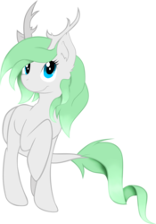 Size: 1140x1630 | Tagged: safe, artist:artybeat, oc, oc only, oc:script note, deer, deer pony, original species, adopted, antlers, crossbreed, cute, simple background, solo, transparent background, vector