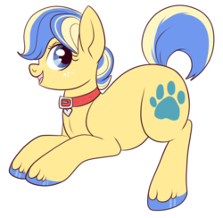 Size: 550x536 | Tagged: safe, artist:lulubell, teddy (g2), earth pony, pony, g2, g4, collar, female, g2 to g4, generation leap, mare, simple background, solo, transparent background