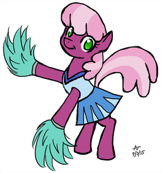 Size: 469x500 | Tagged: safe, artist:howlsinthedistance, cheerilee, earth pony, pony, g4, cheerileeder, cheerleader, clothes, female, pom pom, skirt, solo