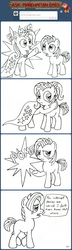 Size: 800x2776 | Tagged: safe, artist:wildtiel, babs seed, trixie, earth pony, pony, unicorn, ask manehattan babs, g4, ask, bamf, cape, clothes, female, filly, hug, lineart, mare, meme, pomf, poof, trixie's cape, tumblr, what do