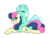 Size: 1280x960 | Tagged: safe, artist:suenden-hund, bon bon, lyra heartstrings, sweetie drops, earth pony, pony, unicorn, g4, blushing, ear bite, female, lesbian, ship:lyrabon, shipping