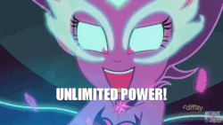 Size: 800x450 | Tagged: safe, edit, edited screencap, screencap, sci-twi, twilight sparkle, equestria girls, g4, my little pony equestria girls: friendship games, animated, darth sidious, emperor palpatine, evil laugh, female, laughing, mane six opening poses, meme, midnight sparkle, midnight sparkle's lines, science in the comments, solo, star wars, star wars: revenge of the sith, unlimited power