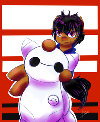 Size: 2700x3300 | Tagged: safe, artist:cartoonowl, baymax, big hero 6, crossover, high res, hiro hamada, ponified