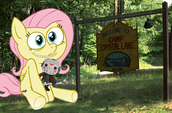 Size: 775x512 | Tagged: safe, fluttershy, .mov, g4, camp, camping, funko pop!, jason voorhees, pony.mov