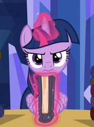 Size: 683x924 | Tagged: safe, screencap, twilight sparkle, alicorn, pony, g4, made in manehattan, 3:, book, cropped, female, frown, glare, grumpy twilight, looking at you, magic, mare, solo, telekinesis, twilight sparkle (alicorn)