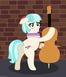 Size: 2980x3486 | Tagged: safe, artist:techarmsbu, coco pommel, g4, butt, cello, female, high res, musical instrument, plot, solo